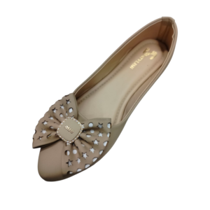 Women’s Stylish Ballet Flats with Decorative Bow & Star Cut-Out Design | Comfortable Slip-On Casual Shoes for Daily Wear