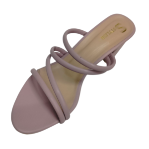 STYLISH Women's Block Heel Sandals, Mauve Brown Foam Strappy Slip-On, Lightweight Casual Footwear with Cushioned Footbed, 1.5cm Platform Height